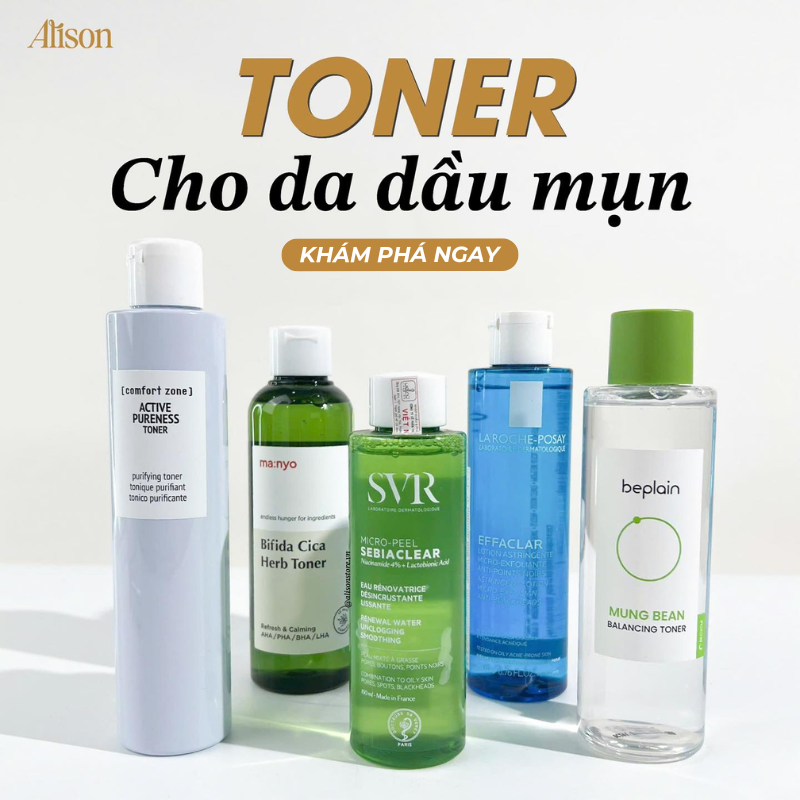 Toner Cho Da Dầu Mụn Giúp Da Giảm Mụn, Sáng Mịn | Alison Store